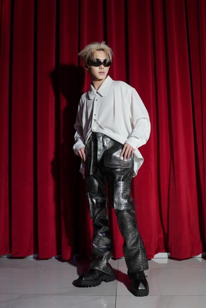 Metallic Stacked Pants